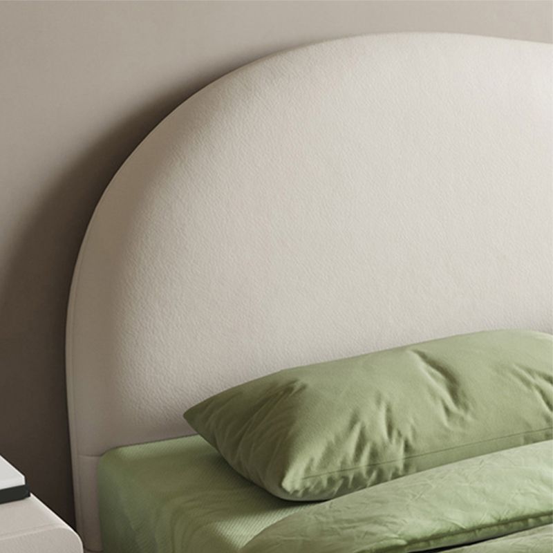 Genuine Leather Standard Bed Bed Frame Upholstered Headboard