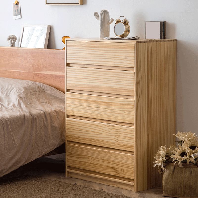 Rectangle Pine Accent Chest with Drawers Modern Chest 27.56" L