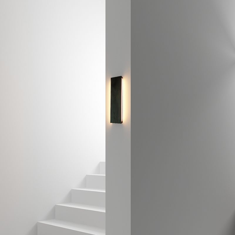 Éclair mural en bois carré de style moderne 1 montage mural clair luminaire en marron