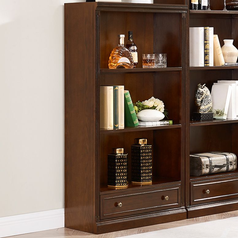 Wooden Closed Back Standard Bookcase Contemporary Style Bookshelf for Home Office