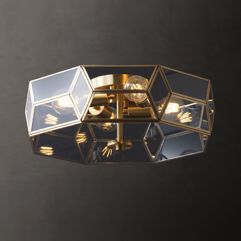 Verre Bousine ombragée Fixation de la lumière Fixture traditionnelle Fixation du plafond Fixation en clair