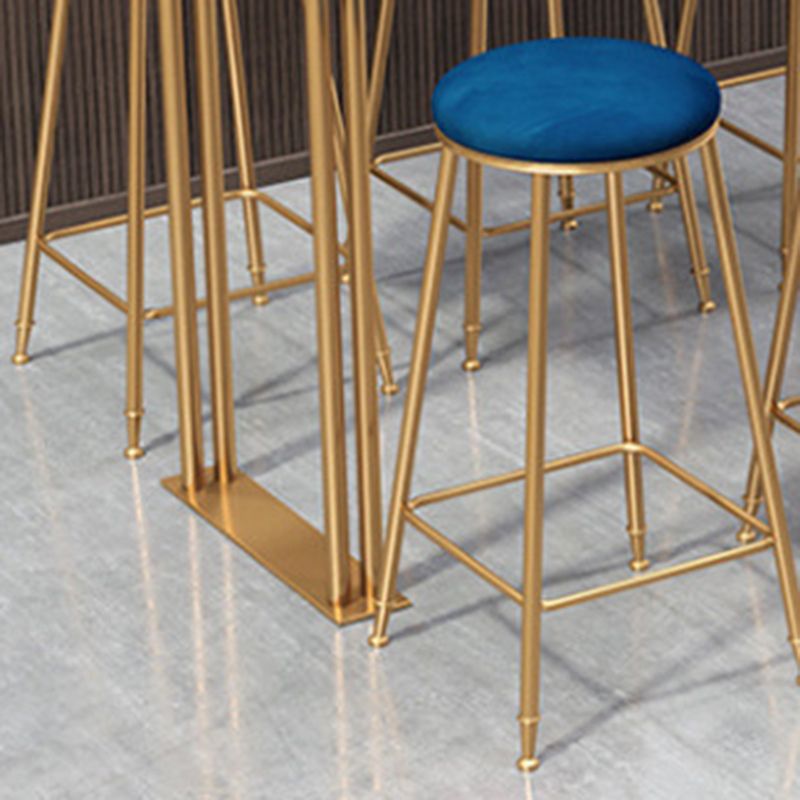 Rectangular Wood Top Table Glam Style Bistro Pub Table for Patio Use