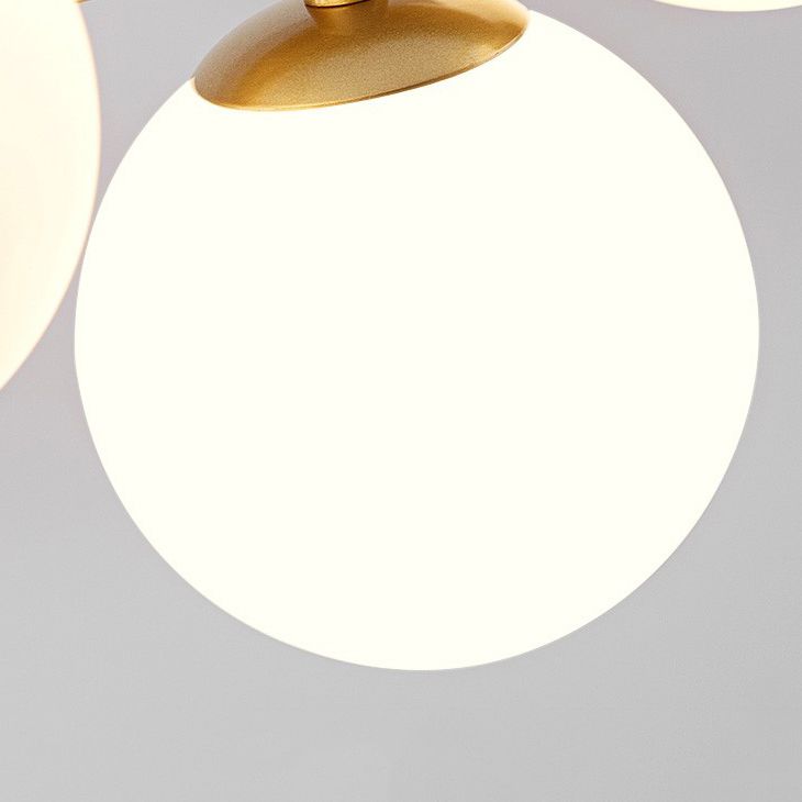 Modern Metal Ceiling Light Ball Shape Pendant Lamp with Glass Shade for Living Room