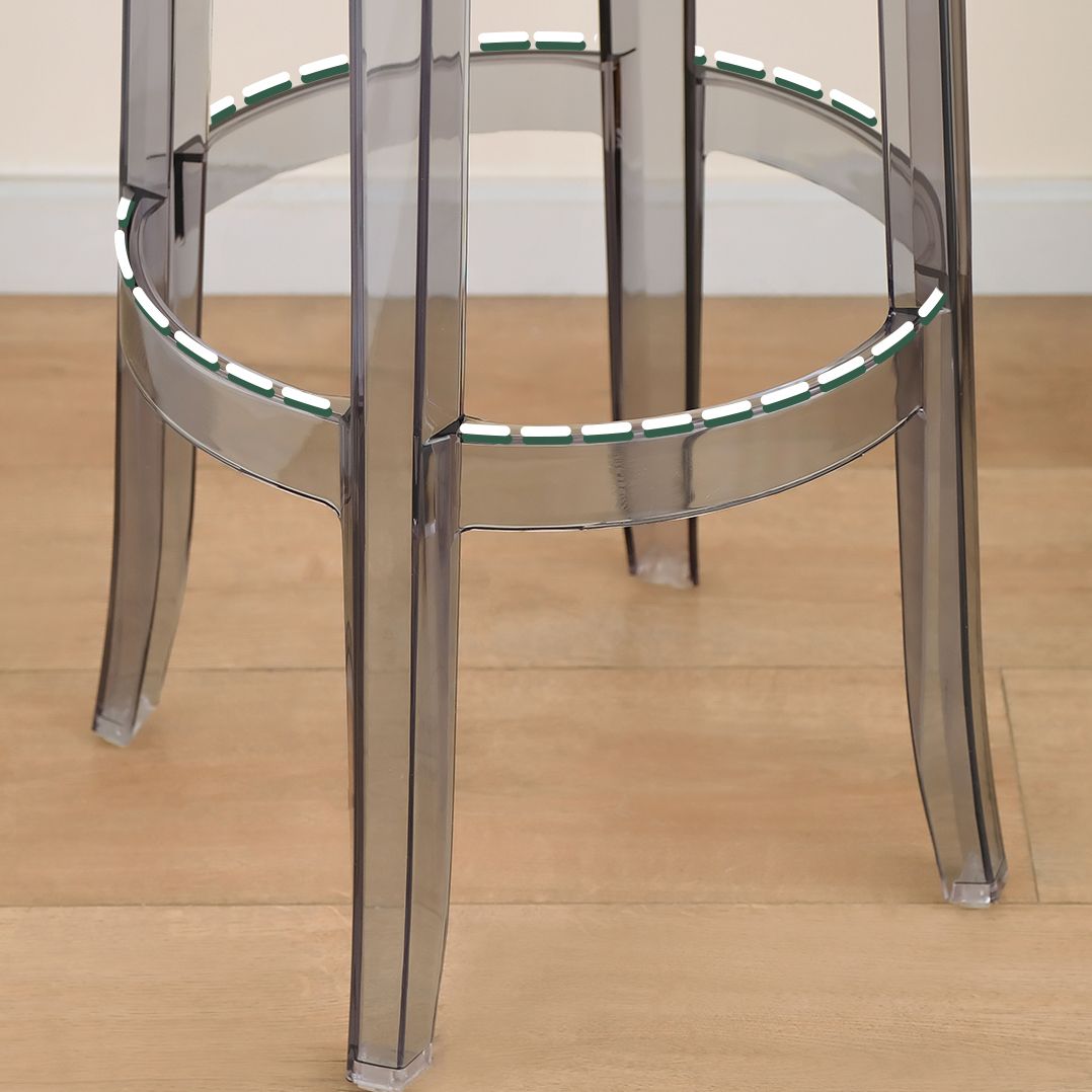 Contemporary Plastic Backless Counter High Stool with 4 Legs