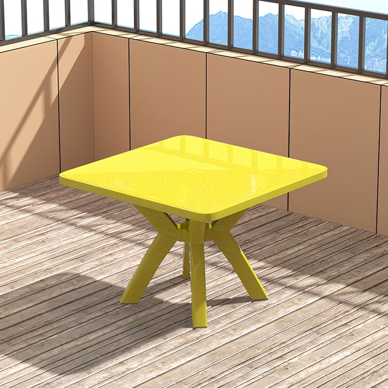 Modern Waterproof Courtyard Table Square Shape Plastic Outdoor Table