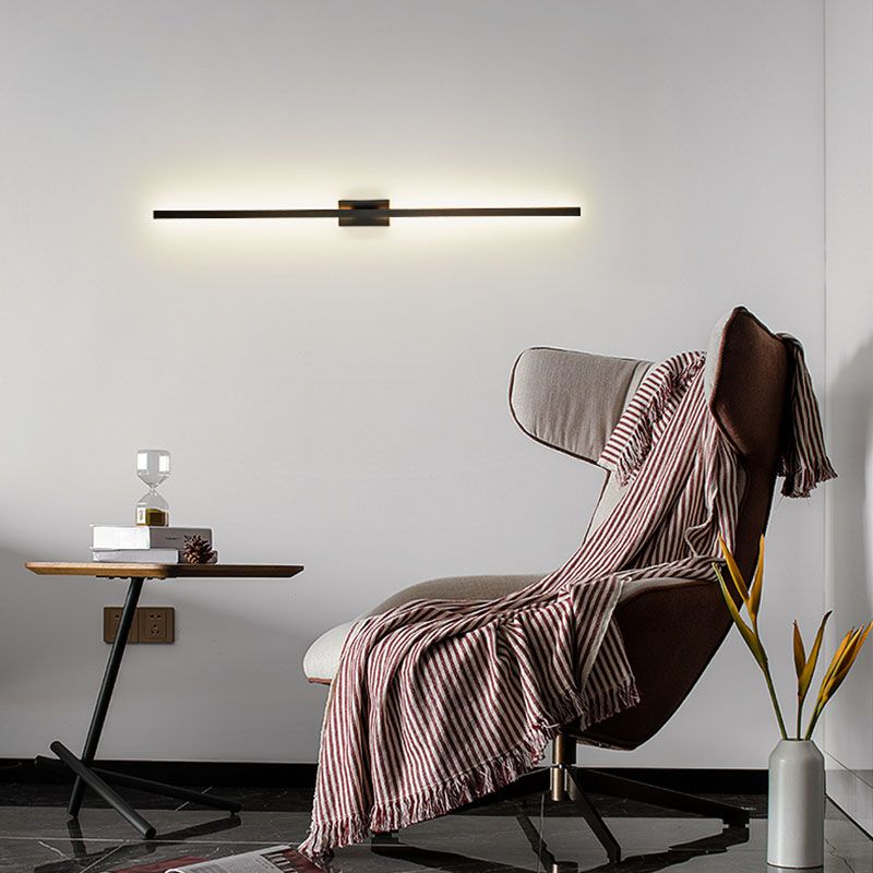 Metal Linear Wall Lighting Fixture Minimalist-Style LED Wall Light Sconce for Room