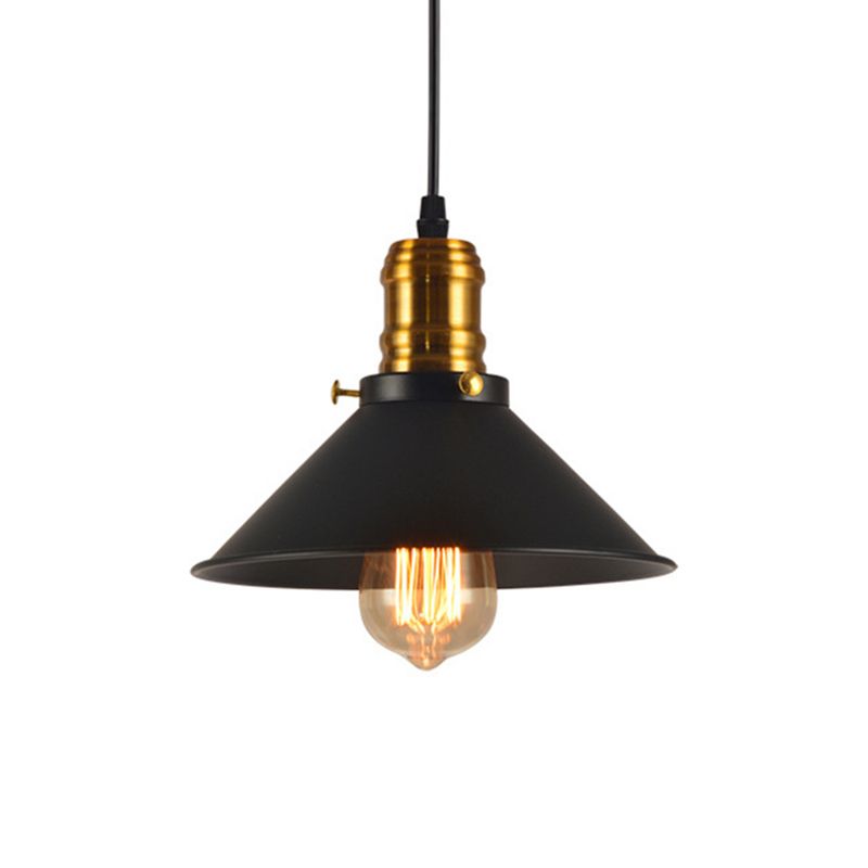 Ombra conica a sospensione Illuminazione a sospensione in stile loft metallo 1 luce in ottone appesa al soffitto, 1/2/3 pacchetto