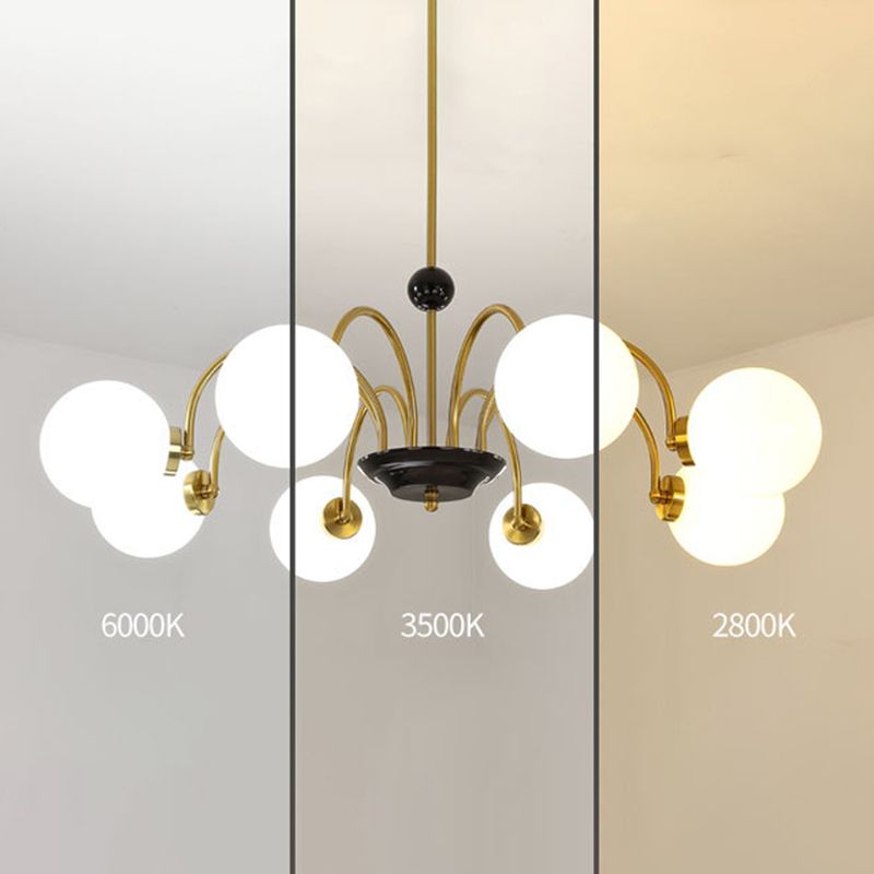 Vintage Simplicity Round Ceiling Chandelier Milk Glass Hanging Light for Living Room