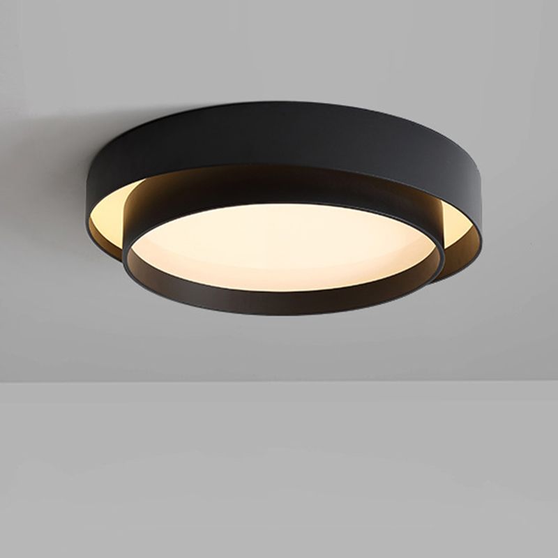 Circular LED Flush Mount in Modern Minimalist Style Wrought Iron Ceiling Fixture with Acrylic Shade