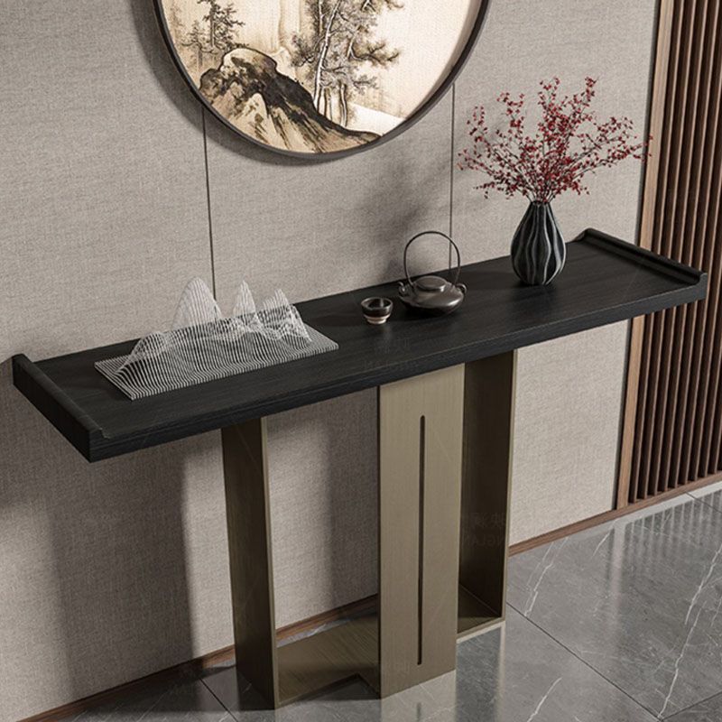 Rectangle Modern Console Table Brown/Black Wood Console Sofa Table
