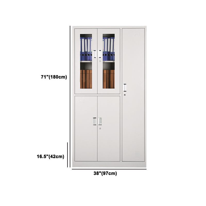 Metal Contemporary Cabinet for Bathroom White Steel Storage Cabinet