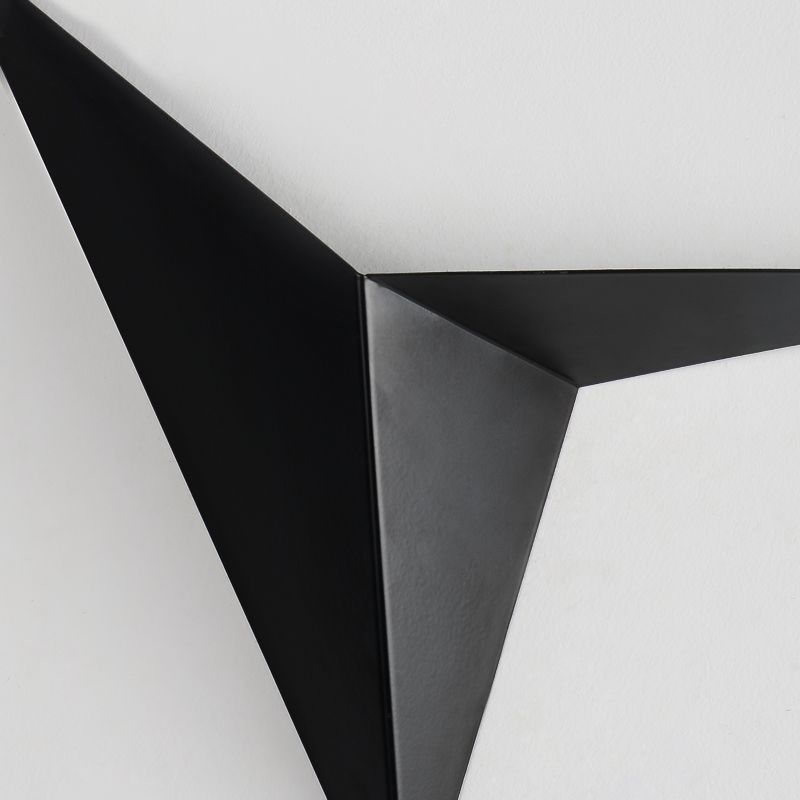 Polygon Mur Sconce Light Style Contemporary Metal LED Black / White White Wall Lampe pour le salon, éclairage chaud / blanc