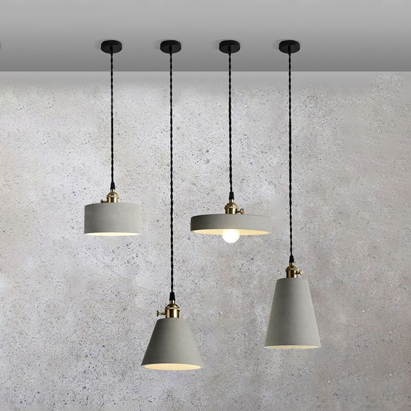 Créatif 1 Light Pendant Light Ciment suspendu luminaire pour le café