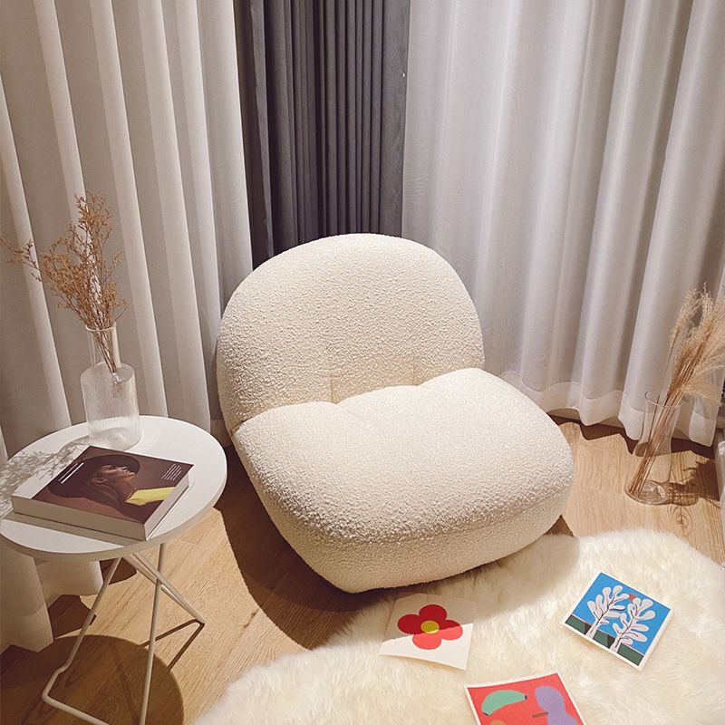 26"Wide Tight Back Armless Slipper Accent Chair in White / Pink / Grey