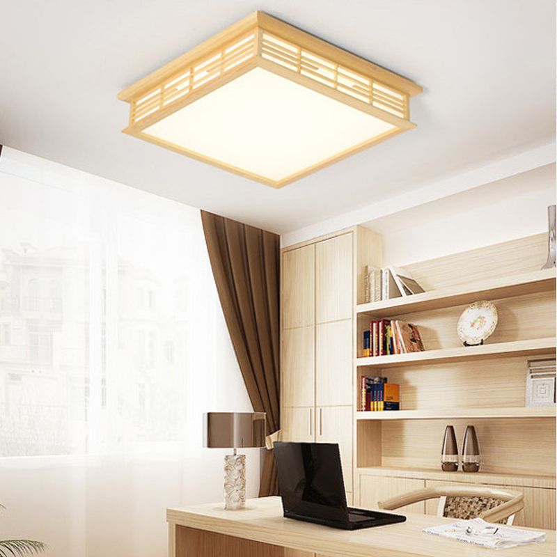 Luminaires de plafond encastrés à LED en bois, luminaire de plafond moderne à montage encastré