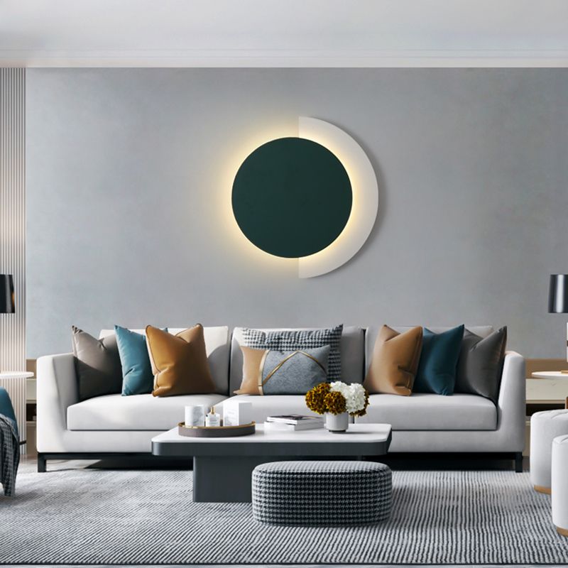 Round Shape Metal Wall Lights Modern Style Wall Mounted Light Fixtures