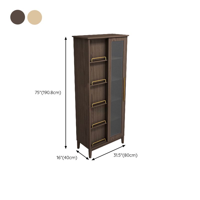 Glam Antique Finish Shelf Bookcase Standard Book Shelf with Shelves