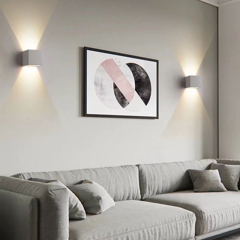 Square Shape Wall Sconce Modern Style Metal 2 Lights Sconce Lamp