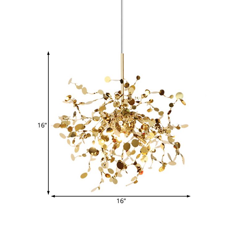 Firework Pendant Light Modernism Metal LED Gold Hanging Ceiling Light for Living Room