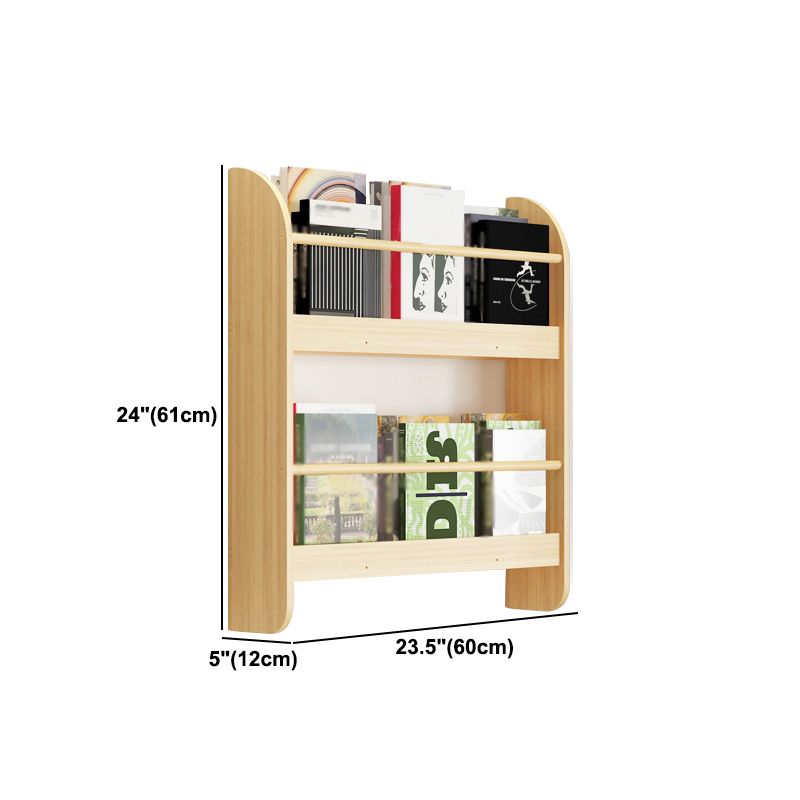 Contemporary Wall Unit Bookshelf Natural Pine Wood Bookcase for Bedroom