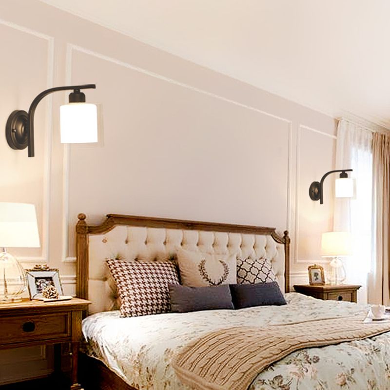 Black Clear Glass Wall Lamp Sconce Industrial Style Sconce Lamp for Living Room