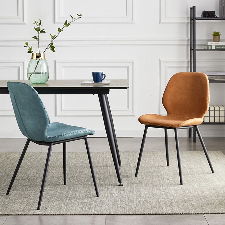 Contemporary Home Upholstered Side Chair Matte Finish Wingback Dining Chair