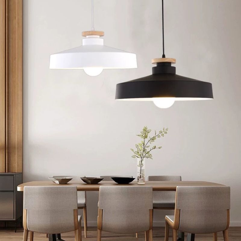 1-Light Pendant Lamp Nordic Macarons Style Metal Dining Room Hanging Lamp