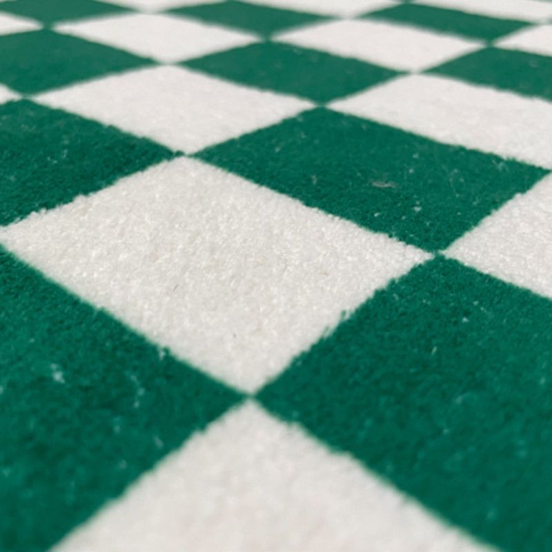 Casual Checkered Print Carpet Polyester Area Rug Non-Slip Backing Indoor Carpet for Home Decoration