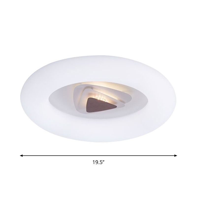 Oval/Triangle/Round Ceiling Flush Mount Contemporary Acrylic White LED Flush Mount Recessed Lighting for Living Room