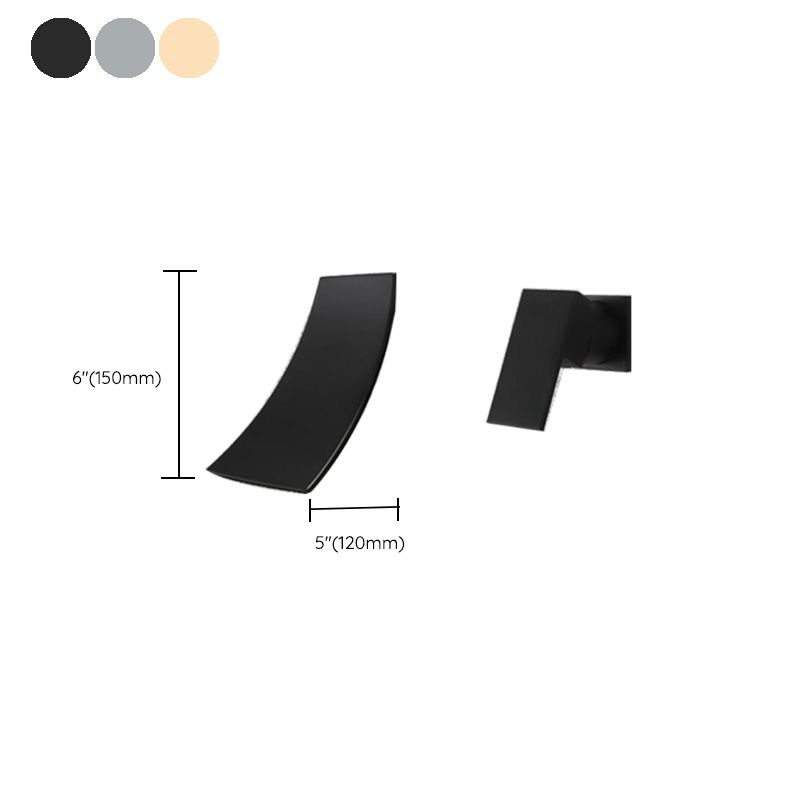 Glam Wall Mounted Bathroom Faucet Lever Handles Low Arc Solid Brass Faucet