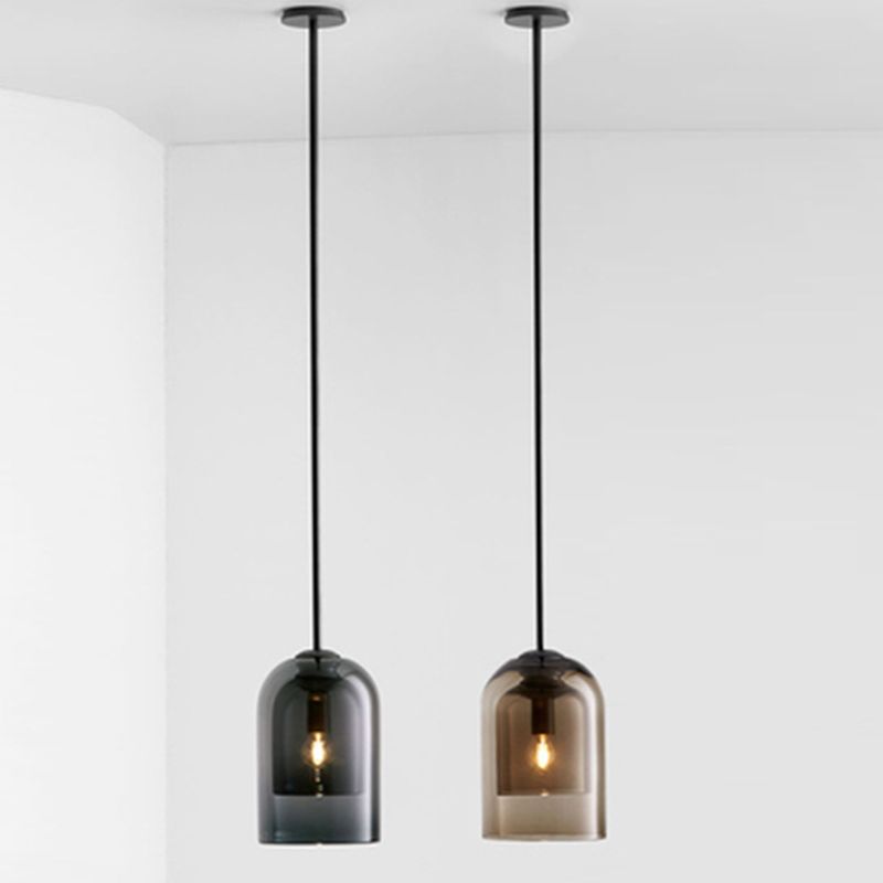 5,9 Zoll breite Glocken Mini-Glas hängend Licht moderner minimalistischer Esszimmer Ein-Bulb-Beleuchtungsstoffe