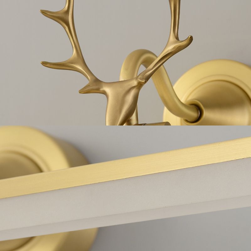 Koper LED lineaire wandkandel in moderne luxe stijl acryl wandlicht met gewei decoratie