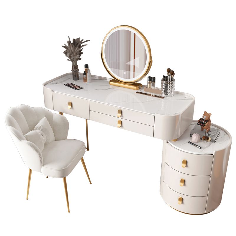 Lighted Mirror Makeup Vanity Desk Storage Box Makeup Vanity Set with Drawer