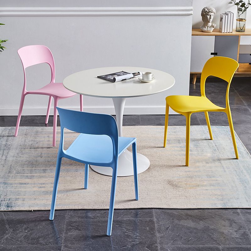 Plastic Contemporary Modern Dining Side Chair Open Back Chair
