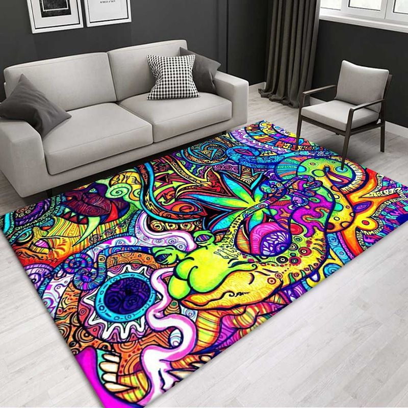 Modern Carpet Creative Abstract Pattern Carpet Polyester Area Rug with Non-Slip Backing