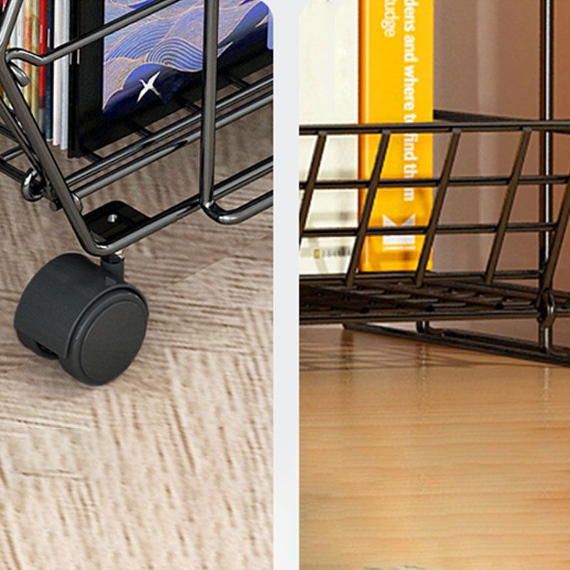 Modern Metal Bookcase, Geometric Bookshelf for Living Room, 17" L X 10.5" W