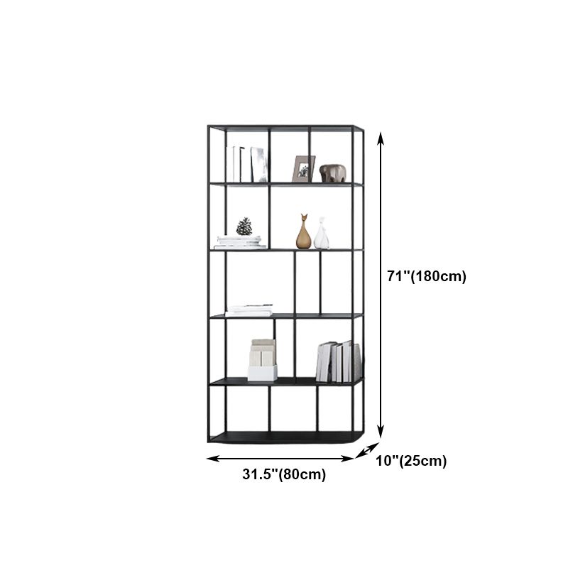 Office Etagere Bookshelf Modern Bookcase with Rectangle Shelves