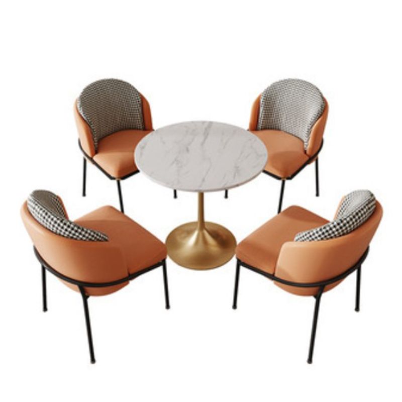 Set da pranzo in stile glam 1/5 pezzi set da tavolo bianco-oro per sala da pranzo