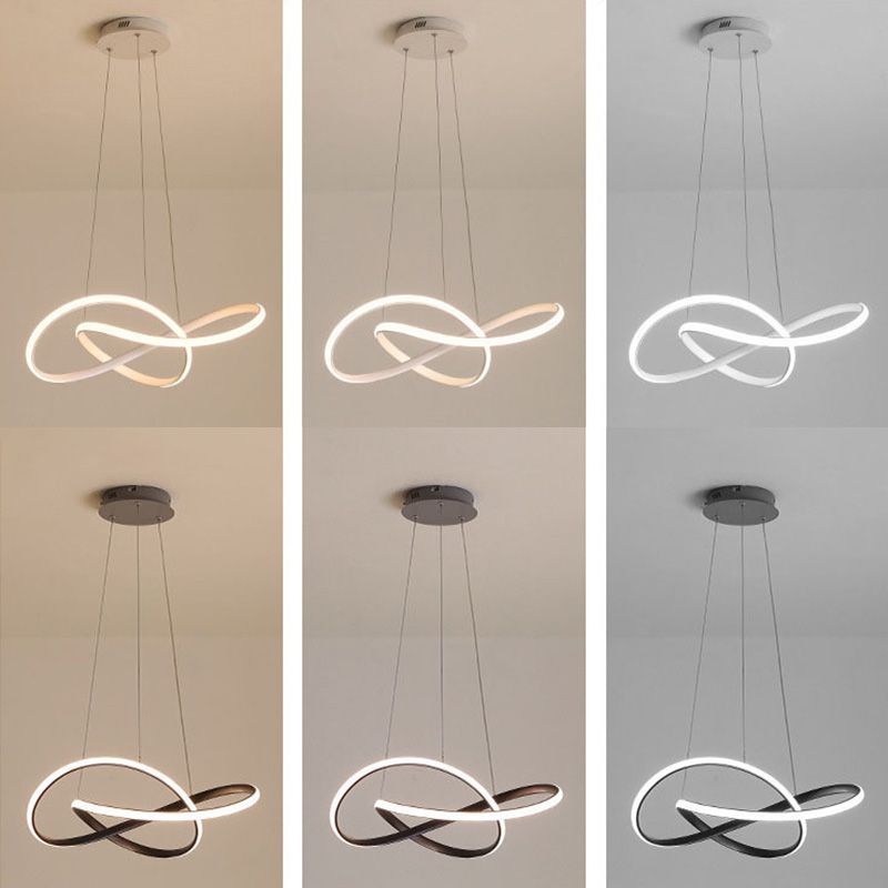 Geometric LED Adjustable Pendant Light in Modern Singular Style Aluminium Ceiling Light for Living Room