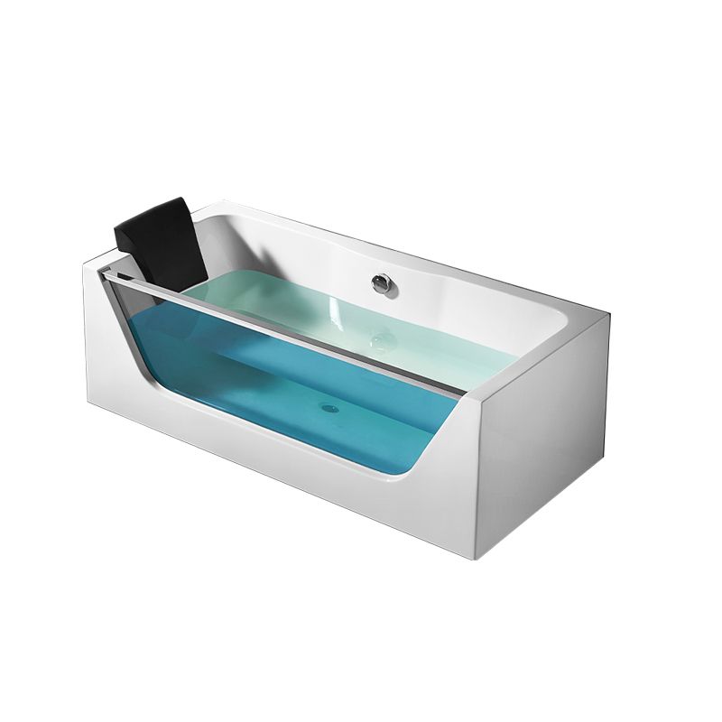 Contemporary Acrylic Back to Wall Bathtub Rectangle Air/Whirlpool/Soaking Bathtub