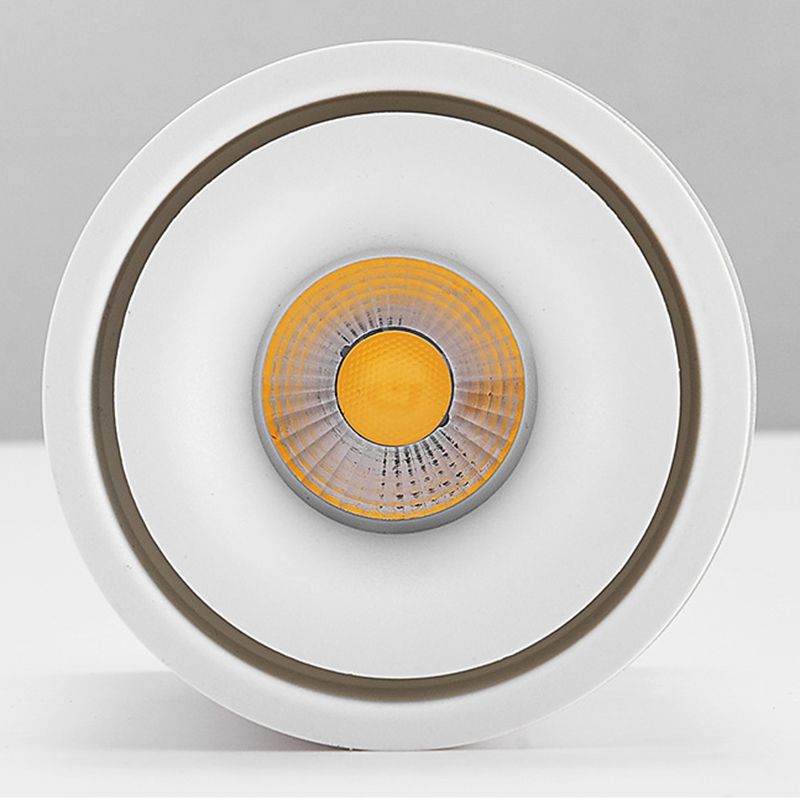 Cylinder Shape Ceiling Lamp Modern Aluminium 1 Light Flush Mount for Clothing Store Mall