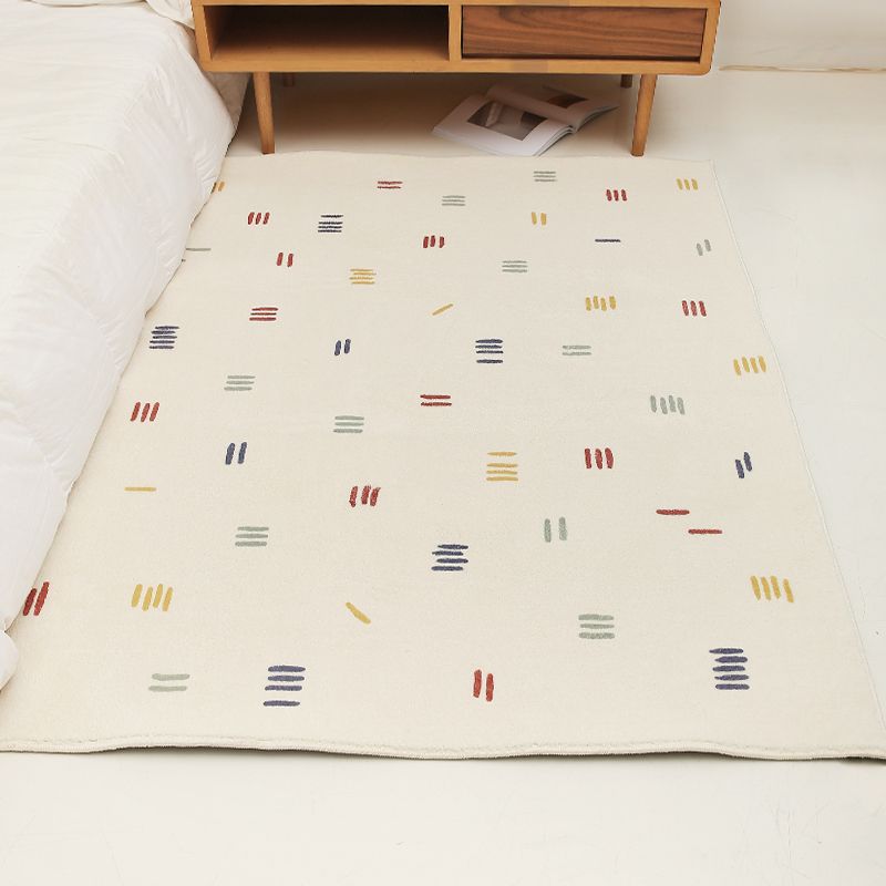 Polyster Rug Non-Slip Backing Adults Indoor Rug Rectangle Contemporary Carpet Stripe Print
