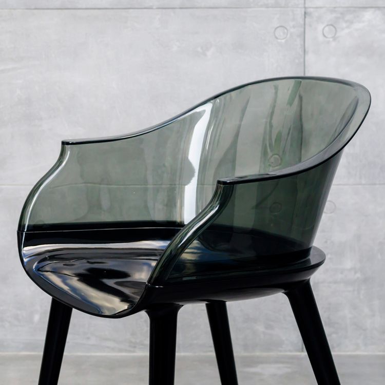 Contemporary Plastic Indoor-Outdoor Chair of 23'' Wide Dining Arm Chair