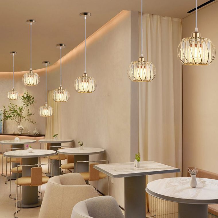 Luminaire pendentif en cristal globe Lumière suspendue minimaliste pour salle à manger