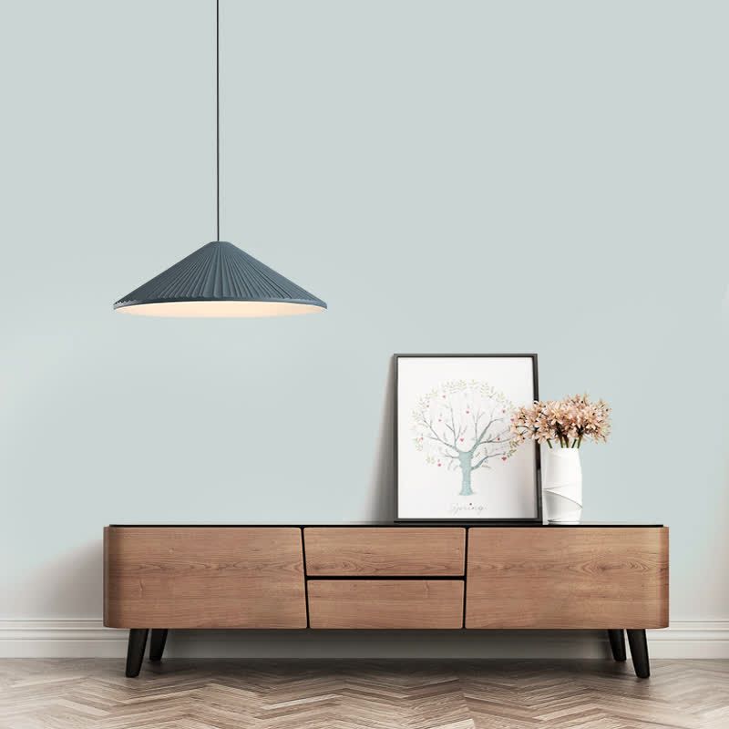Cone Shape Hanging Lighting Modern Macaron Style Resin 1-Light Pendant Lamp for Bedroom