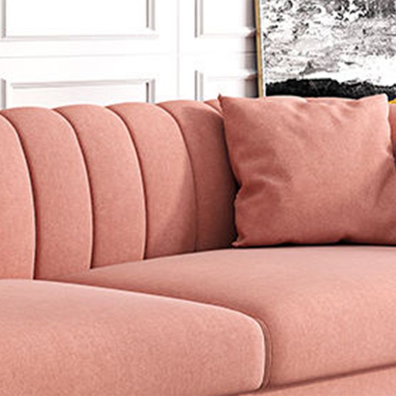 29.53"H Pink Upholstery Sofa with Sewn Pillow Back for Living Room