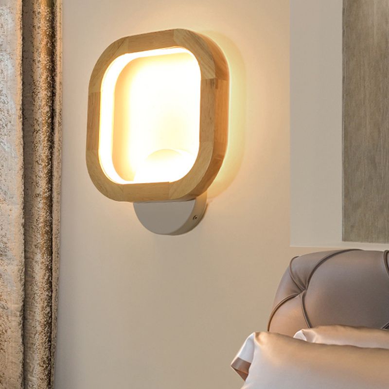 Lámpara de pared de madera de luz de pared de estilo minimalista nórdico