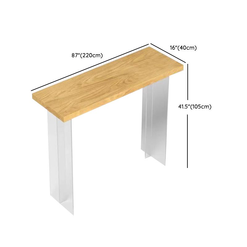 Modern Bar Table Set 1/2/3 Pieces Rectangle Solid Wood Pub Dining Set