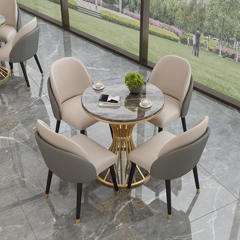 Glam Style 1/2/3/4/5 Pieces Dining Set Stone Top Table Dining Furniture