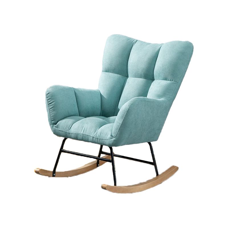 Modern Upholstered Rocking Chair Wingback Rocker Chair for Living Room